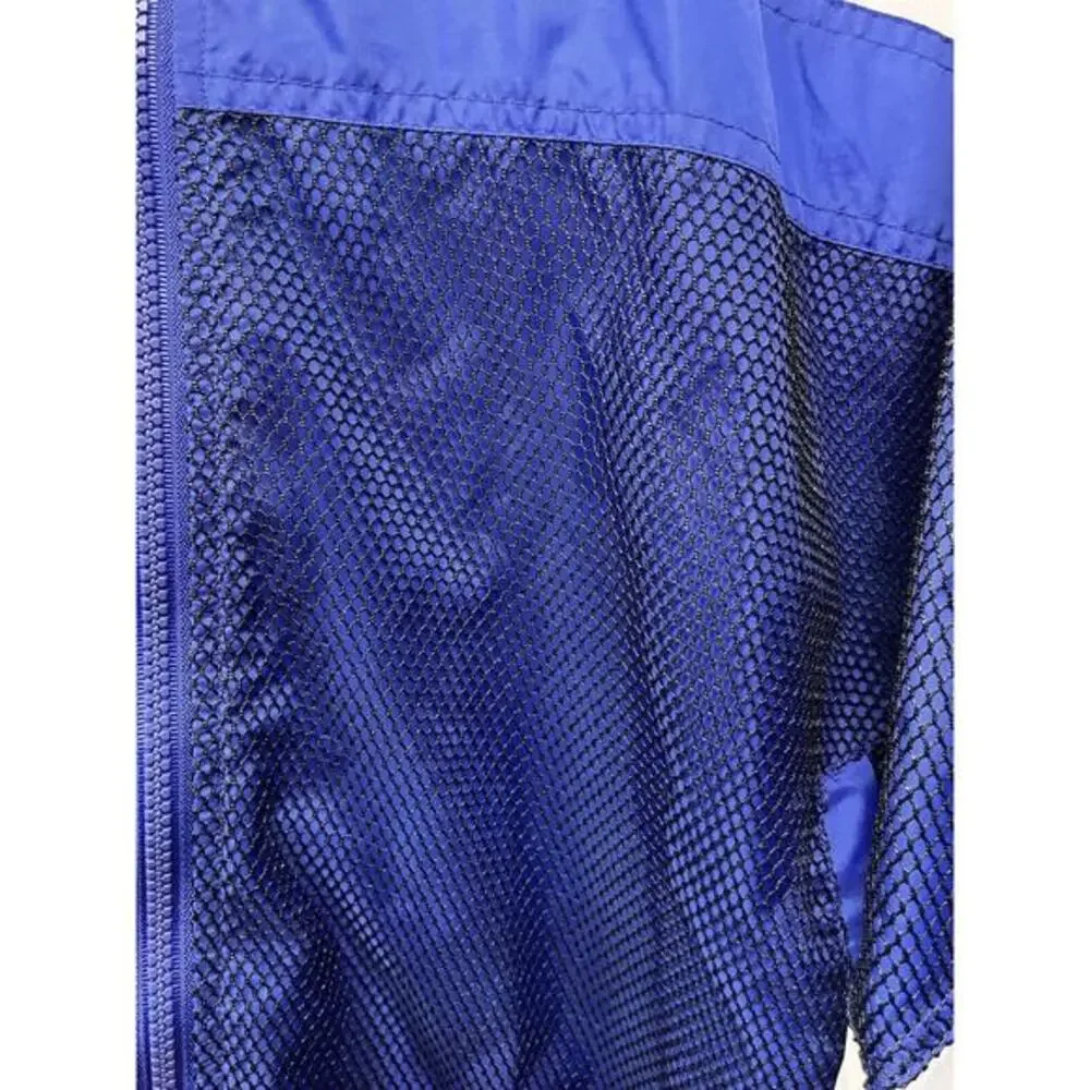 Vintage J.G. Hook Windbreaker Mens Medium Blue Black White Nylon Zip‎ 90's